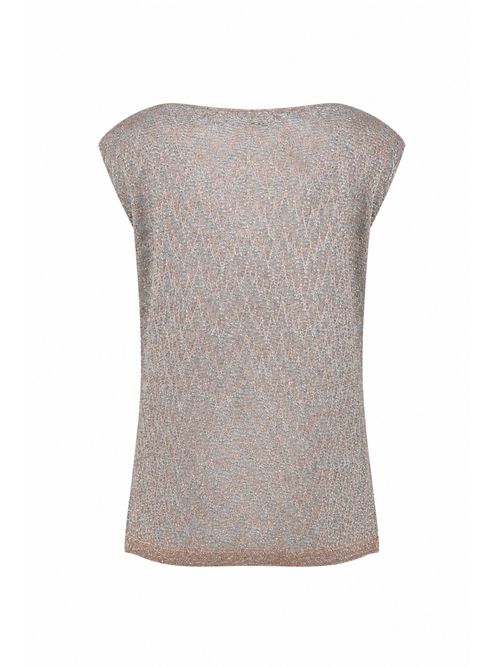 Top fluido in maglia di viscosa con lurex D. Exterior | 623528ARGI